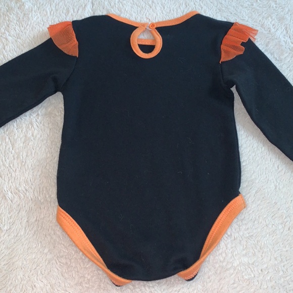 Chick Pea Black & Orange Unicorn Cat Onesie EUC 3-6M - Picture 5 of 6